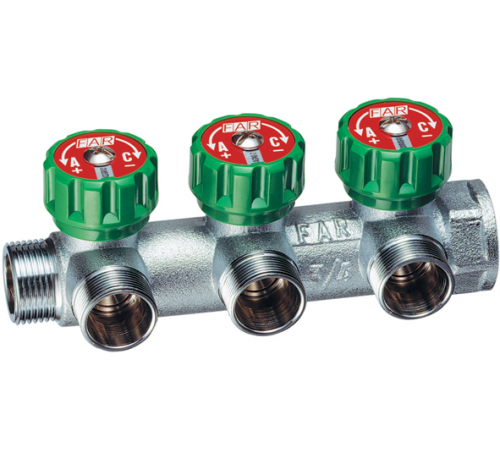 Регулируемый коллектор 3/4" с 3 отв. М24х19