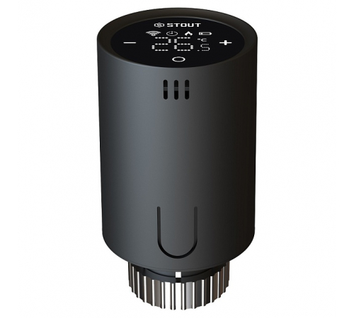Умная термостатическая головка STOUT Zigbee, Черная