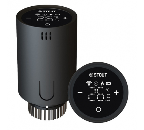 Умная термостатическая головка STOUT Zigbee, Черная