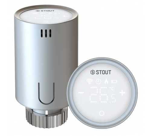 Умная термостатическая головка STOUT Zigbee, Серая