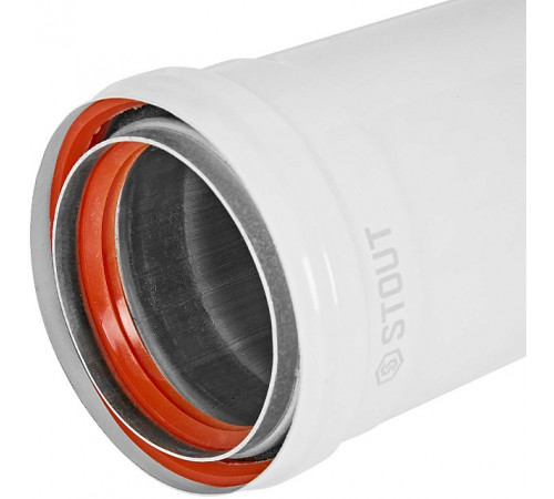 STOUT SCR-0080-811500 STOUT Удлинитель дымохода утепленный традиц. D80(п-м), L1500 (воздуховод до 105 градусов)