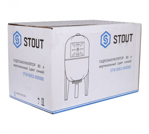 Расширительный бак, гидроаккумулятор для водоснабжения Stout 80 л, STW-0002-000080