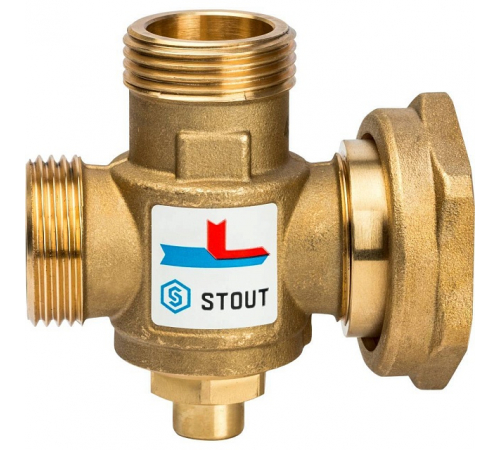 Термостатический смесительный клапан STOUT G 1 М-G 1 1/2F-G 1 M   60°С