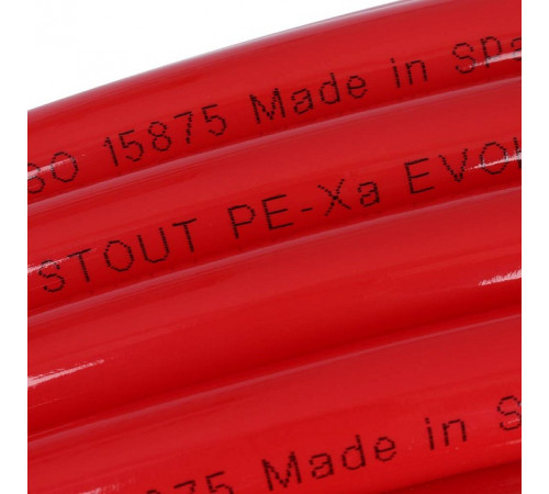 PEX-a труба STOUT 20х2,0 (бухта 520 метров) из сшитого полиэтилена с кислородным слоем, красная
