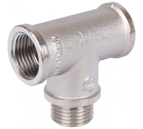 Тройник ВНВ никелированный Stout 1/2"x1/2"x1/2, SFT-0065-121212