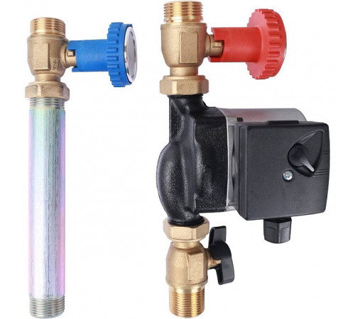 STOUT SDG-0001 Насосная группа с прямым контуром 3/4" с насосом Grundfos UPSO 15-65 130 в теплоизоляции