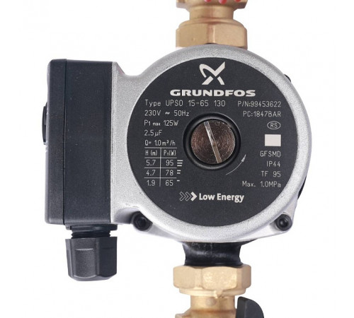 STOUT SDG-0001 Насосная группа с прямым контуром 3/4" с насосом Grundfos UPSO 15-65 130 в теплоизоляции