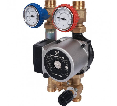 STOUT SDG-0007 Насосная группа с 3-х ходовым приводным смесителем 3/4" с насосом Grundfos UPSO 15-65 130