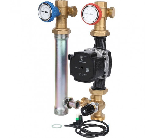 STOUT SDG-0003 Насосная группа с 3-х ходовым приводным смесителем 1"с насосом Grundfos UPM3 Hybrid 25-70