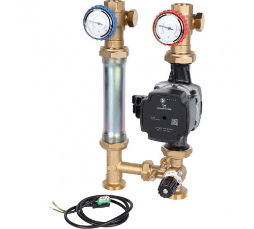 STOUT SDG-0007 Насосная группа с 3-х ходовым приводным смесителем 1" с насосом Grundfos UPM3 Hybrid 25-70