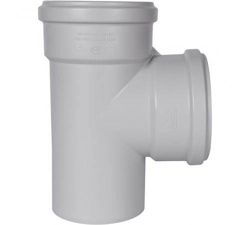 Тройник канализационный бесшумный STOUT D110x110/ 87,5°