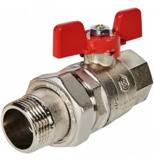 Кран шаровой полнопроходной с американкой STOUT ВР/НР ручка бабочка 1 (EPDM)
