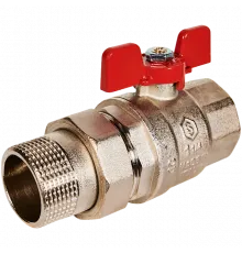 Кран шаровой полнопроходной с американкой STOUT ВР/НР ручка бабочка 1 1/4 (EPDM)