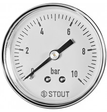 Манометр аксиальный STOUT корпус Dn 50 мм 1/4 , 0...10 бар, кл.2.5