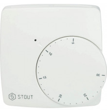 Проводной электронный термостат STOUT WFHT-BASIC со светодиодом настенный