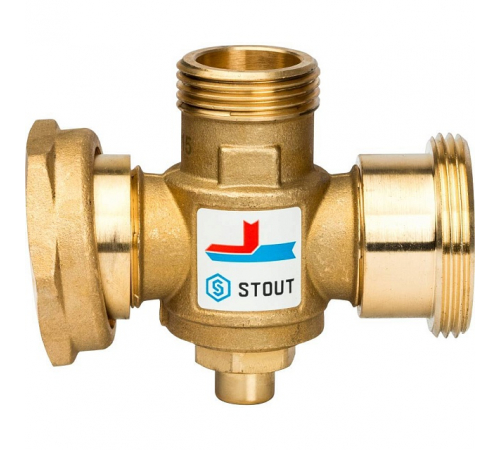 Термостатический смесительный клапан STOUT SVM-0050 G 1 1/2M-G 1 1/2F-G 1 M 70°С