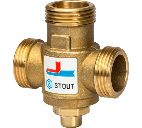 Термостатический смесительный клапан STOUT SVM-0050 G 1 1/2M-G 1 1/2F-G 1 M 70°С