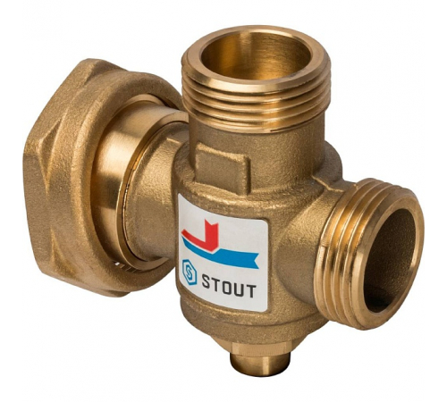 Термостатический смесительный клапан STOUT SVM-0050 G 1 M-G 1 1/2 F-G 1 M   70°С