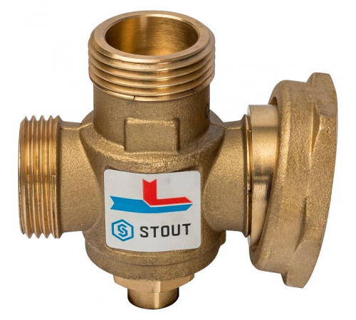Термостатический смесительный клапан STOUT SVM-0050 G 1 M-G 1 1/2 F-G 1 M   70°С