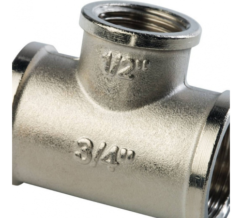 Тройник ВВ переходной никелированный Stout 3/4"x1/2"x3/4", SFT-0022-341234
