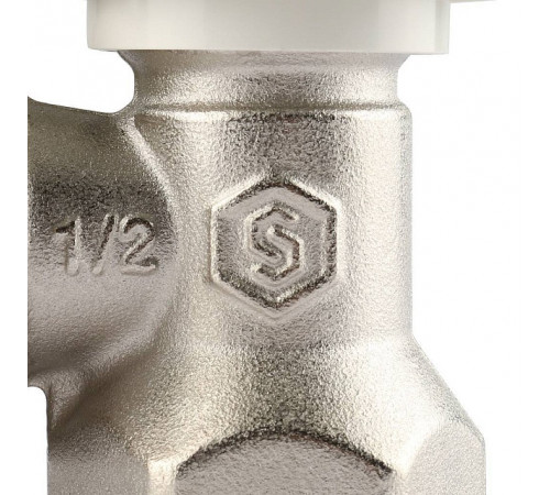 Клапан ручной терморегулирующий STOUT SVRs с неподъемным шпинделем, угловой 1/2