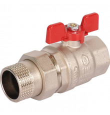 Кран шаровой STOUT полнопроходной с американкой , ВР/НР, ручка бабочка 1 1/4 (EPDM)