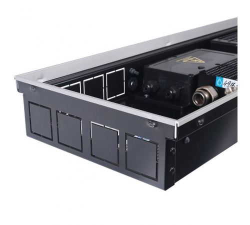 Внутрипольный конвектор STOUT SCQ-1100 75х240х1500 (Решётка роликовая) правое подключение
