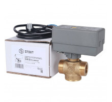 STOUT  Компактный 2-Ходовой зональный клапан, сервопривод 230V, с кабелем 1м., НР 1