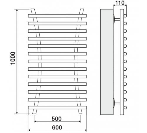 Полотенцесушитель Ника ЛБ-8 100/50*