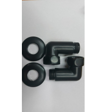 Американка для полотенцесушителя  угл 1' x 3/4'  г/ш  741SCH1005 RAL9005 черная матовая (покр.Ника)