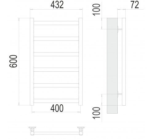 Полотенцесушитель TERMINUS Эконом Аврора П6 400х600 NEW